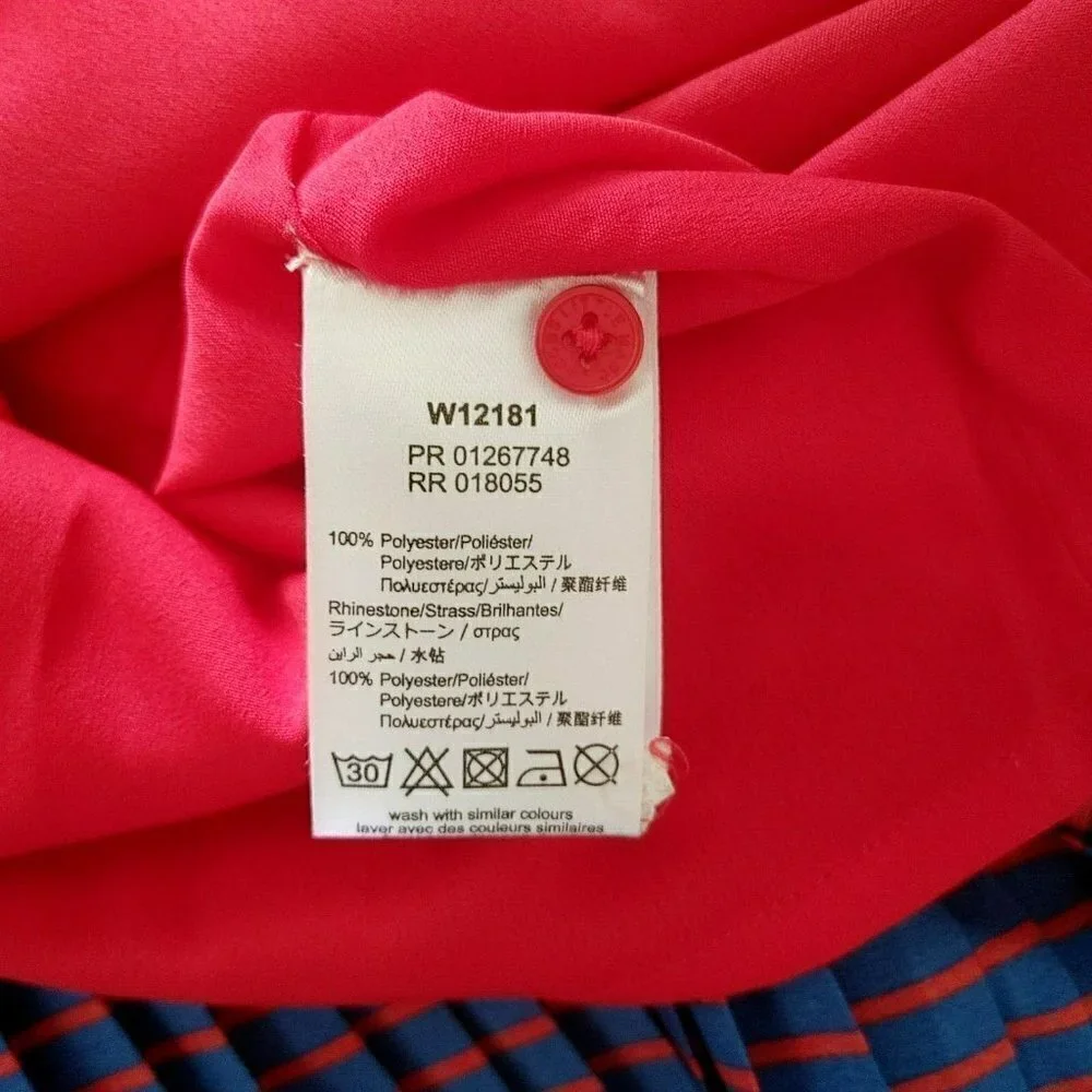 NWT Little Marc Jacobs Red and Purple Crepe Medi Dress Beaded Flowers Size 12+